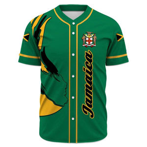 Camiseta de béisbol de Jamaica de alta calidad al por mayor, camisetas de entrenamiento, ropa de hombre, uniforme de béisbol informal con logotipo personalizado de manga corta - Product Image 1