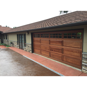 Porte <span class=keywords><strong>de</strong></span> <span class=keywords><strong>garage</strong></span> <span class=keywords><strong>automatique</strong></span> résidentielle à bas <span class=keywords><strong>prix</strong></span>, en aluminium noir sans cadre, en verre - Product Image 3