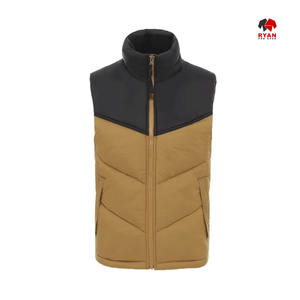 Gilet matelassé sans manches Ryan Pro Gear, veste décontractée d'hiver, col montant et capuche - Product Image 6