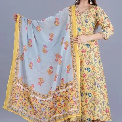 Vestido de fiesta de boda de mujer de algodón bordado trabajo Punjabi Salwar Kameez