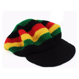 Panneaux Rasta surdimensionnés Jamaïque Bonnet Chapeau Bord 100% Laine Tour de Tête Réglable Caractère Imprimé Numérique pour Cyclisme - Product Image 5