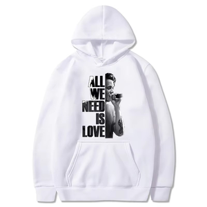 Sweats à capuche hommes mode tout ce dont nous avons besoin est amour sweats imprimés femmes Casua Streetwear survêtement à capuche - Product Image 5