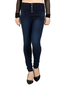 Jeans en denim bleu uni extensible sur mesure Coupe ajustée Respirant Écologique Vente en gros Vêtements de sport décontractés personnalisables - Product Image 2