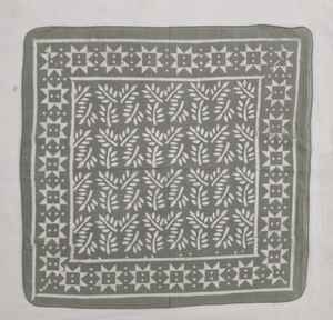 Pañuelo de Algodón con Estampado de Bloques, Diseño de Hojas Impreso a Mano, Pañuelo Artesanal para la Cabeza - Product Image 5