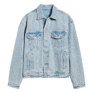 Chaqueta Vaquera Casual para Hombre, Primavera, Estilo Slim, Lavada, Retro, Personalizada, con Botones de Vaquero, Cortavientos, Servicio OEM - Product Image 1