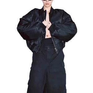 Veste matelassée personnalisée de haute qualité pour hommes mode promotionnelle manteau d'hiver brillant capuche Streetwear toile tissu fermeture éclair avant Logo - Product Image 5