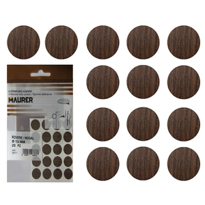 Copri Viti Adesivi in Noce (Confezione Blister da 20) - Product Image 1