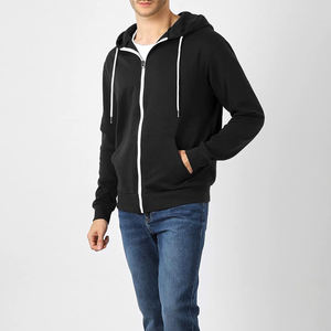 Venta al por mayor Sudaderas con capucha bordadas de peso pesado 100% algodón Color sólido Hombres Sudaderas con cremallera Fabricantes - Product Image 5