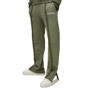 Pantalones hechos a medida para hombre, pantalones de chándal de gran tamaño de algodón lavado, pantalones de chándal acampanados ligeros para correr para hombre - Product Image 1