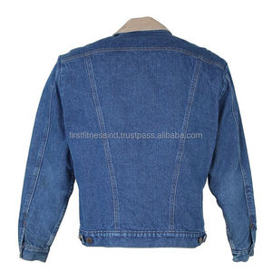 Vente en gros de veste en jean en coton unisexe de haute qualité veste en jean personnalisée gilet denim d'hiver bouton vintage - Product Image 6