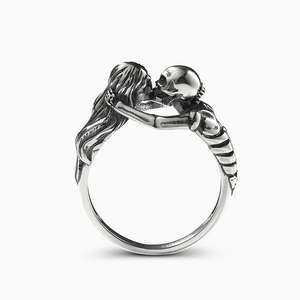 Jeulia Kiss of Death <b>Skull</b> Sterling Silver Fashion <b>Ring</b> for Children - Product Image 1