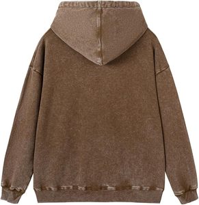 เสื้อฮู้ดผู้ชายขนาดใหญ่พิเศษแบบมีฮู้ดสำหรับผู้ชายเสื้อแนวสตรีทหนาสีเรียบเรียบไม่เป็นกรด - Product Image 2