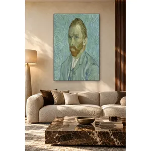 Impression sur toile Fida Van Gogh Autoportrait avec tourbillons bleus - Product Image 2