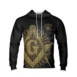 Sudadera con Capucha de Estilo Urbano con Diseño Masónico para Hombre, Sudadera con Capucha con Logotipo Masónico, Sudadera con Capucha de Mezcla de Algodón - Product Image 2