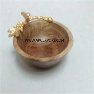 Cuenco de vajilla moderno de decoración de diseño clásico de madera con asas de aluminio de Color gris oscuro que decoran cuencos de servicio de lujo - Product Image 6