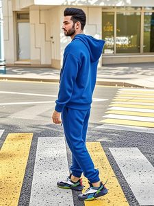Ensemble de survêtement en nylon personnalisé pour hommes, coupe-vent, vêtements de sport, deux pièces, jogging zippé, tenue de sport, molleton technique, entraînement 2025 - Product Image 4