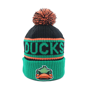 OEM หมวกบีนนี่ถักนิตติ้งสำหรับทุกเพศ, หมวกปอมปอมมีซับในขนแกะอบอุ่นหมวกฤดูหนาว - Product Image 1