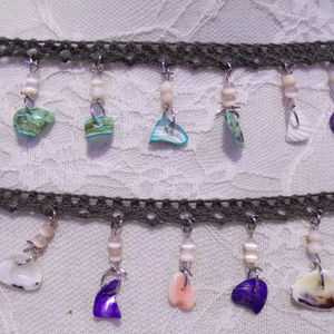 Multi Coloured <b>Beaded</b> Trim, Boho Trim, <b>Shell</b> fringe, <b>Beaded</b> fringe, festival fringe, Swimwear fringe, <b>Shell</b> tassel - Product Image 1