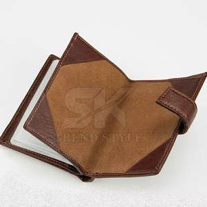 Portefeuilles en cuir personnalisés à rabat simple pour hommes, faible MOQ en stock, portefeuille en cuir véritable personnalisé pour hommes - Product Image 4