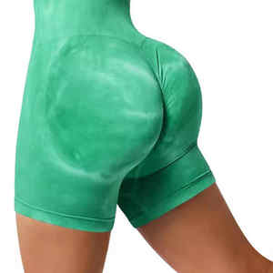 กางเกงขาสั้นสำหรับออกกำลังกายเอวสูงสำหรับผู้หญิงกางเกงขาสั้นสำหรับเล่นโยคะฟิตเนสยกสะโพกแบบไร้ตะเข็บมีกระเป๋า - Product Image 3