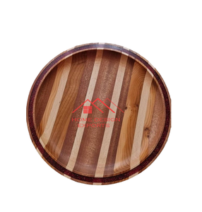 Plaque de chargeur faite à la main en bois de texture pour la maison Hôtel Servir des aliments Utiliser la plaque de chargeur au taux de gros à bas quantité minimale de commande - Product Image 1