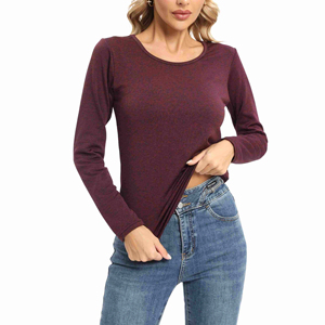 Ladies Graphene <b>One</b> Way Moisture Wicking Lightweight & Warm Hiking Crew Neck Base Layer Spandex/Polyester - Product Image 1