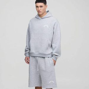 Survêtement Surdimensionné Ensembles Shorts et Sweat à Capuche Design Tendance 100% Coton Logo Personnalisé Ensemble Jumeau Surdimensionné Pour Hommes - Product Image 1