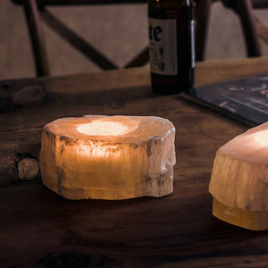 Candelabro de piedra de sal del Himalaya de primera calidad hecho a mano, artesanías naturales para decoración del hogar - Product Image 6