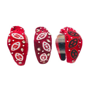 Colección Día del Partido, Diademas con Cuentas de Semillas, Diademas Bordadas a Mano Indias, Diademas con Lentejuelas de Cristal - Product Image 4