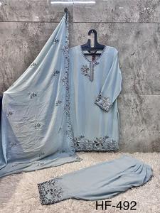 Dhwaja Export – Nouveauté : Ensemble pakistanais décontracté pour femme en georgette épaisse brodée, séchage rapide, idéal pour la vente en gros - Product Image 5