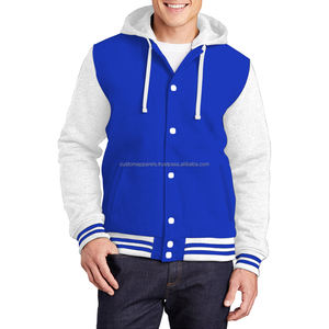 Chaqueta Varsity de Verano Cómoda y de Primera Calidad, de Lana, Resistente al Viento y Transpirable, con Cuello Alto y Logotipo Bordado en la Parte Delantera - Product Image 1