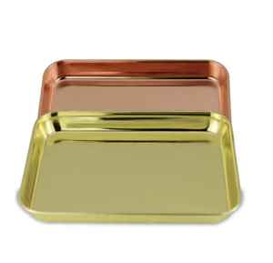 Decorative Party Display Metal Rectangular <b>Table</b> Dishes <b>Buffet</b> Food Serving Tray Plates Luxury Stainless Steel Serving Platter - Product Image 1