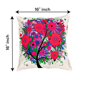 Fundas de Cojín Multicolor con Estampado Digital de Árbol Floral, 16x16, Hechas a Mano, para Sofá, Cama, Decorativas, para el Hogar - Product Image 2