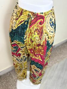 กางเกงลำลองพิมพ์ลายแนวแอบสแตรกหลากสีชุดนอนผ้าฝ้ายสไตล์โบฮีเมียนสีสันสดใส - Product Image 5