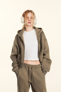 Fabricante de Sudaderas con Capucha de Algodón de 300 GSM, Ligeras, Transpirables, con Cremallera, Estampado Personalizado, Anti-Pilling, para Mujer - Product Image 4