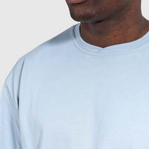 Camisetas Extra Grandes de Algodón/Fibra de Bambú para Hombre, Hechas a Medida, Estilo Hip Hop, Hombros Caídos, Lisas, Venta al por Mayor 2026 - Product Image 5