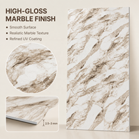 Panneau mural décoratif en PVC MORLENX, veiné de marbre blanc beige, pour revêtement intérieur de luxe pour hôtels et villas