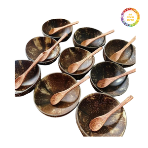 Bol en coque de noix de coco, vaisselle artisanale, aspect rustique, matériau durable, adapté au service de la nourriture et à l'exportation en gros - Product Image 1