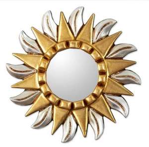 Sun Shaped Classic Modern Style Wall <b>Mirror</b> for Decorative Home Hotel Villas Dressing Wall <b>Mirror</b> In <b>Gold</b> And Silver For Decor - Product Image 1