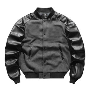 OEM al por mayor Varsity chaqueta botón frente letra impresión Streetwear béisbol bombardero chaquetas de los hombres - Product Image 5