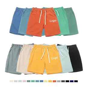 2025 nouvelle mode hommes Fitness sport Shorts en gros imprimé coton polaire Sweat Shorts motif solide - Product Image 1