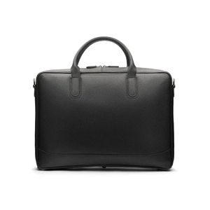 Porte-documents en cuir pour ordinateur portable, fermeture classique à poignée, protection pour le bureau, noir - Product Image 1