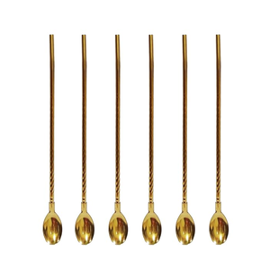 Cuillère de bar en laiton vente en gros prix direct usine cuillère fantaisie cuillère Cocktail agitateur cuillère nouveau Design - Product Image 6