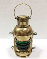 Lampe électrique Vintage en laiton rouge et vert, lanterne de bateau, lumière de fête décorative
