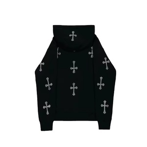Sweat à capuche unisexe en polaire streetwear d'hiver imprimé sur mesure avec strass et design délavé au soleil - Product Image 2