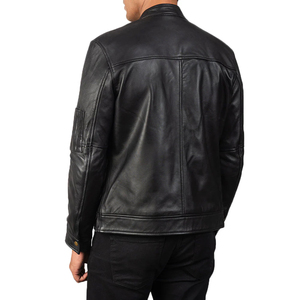 OEM vente en gros veste en cuir pour homme logo personnalisé coupe ajustée vestes de moto à la mode fournisseur en vrac à bas prix veste d'hiver motard pour hommes - Product Image 5