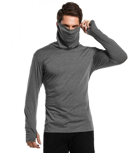 Camisas de pesca transpirables de secado rápido UPF 50 + camisas de pesca con capucha de diseño personalizado de manga larga Color gris poliéster Spandex - Product Image 3