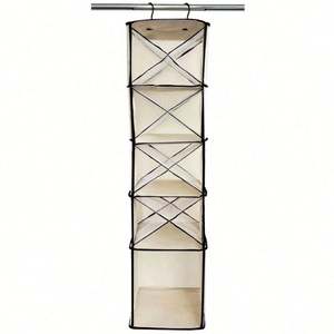 Organizador de Armario Colgante de 5 Estantes con 4 Cajones Divisibles y Bolsillo Lateral, Estantes Colgantes de Metal para Guardar Zapatos en el Armario o Garaje - Product Image 1