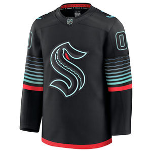 Maillot de Hockey personnalisé noir sarcelle et rouge pour hommes à manches longues léger Patchwork Sportswear confortable respirant athlétique - Product Image 2