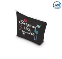 Neceser y maquillaje Surgical Tech, kit compacto de accesorios de viaje (blanco y negro) para personal médico de Al mida